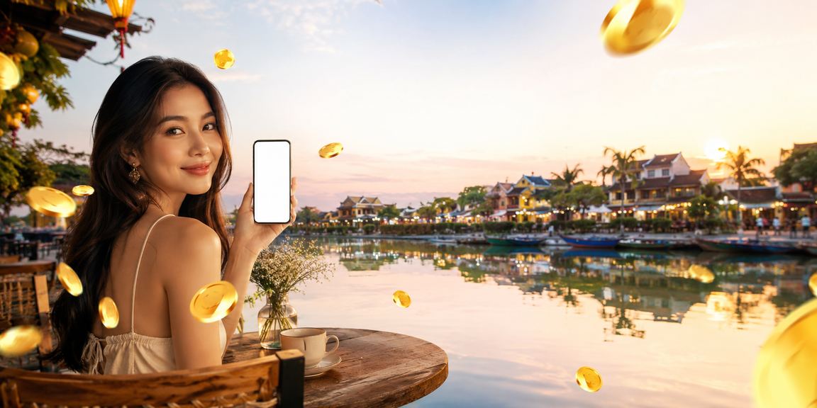 Người dùng tại Hội An đăng ký tài khoản và nhận bonus bên tách cà phê